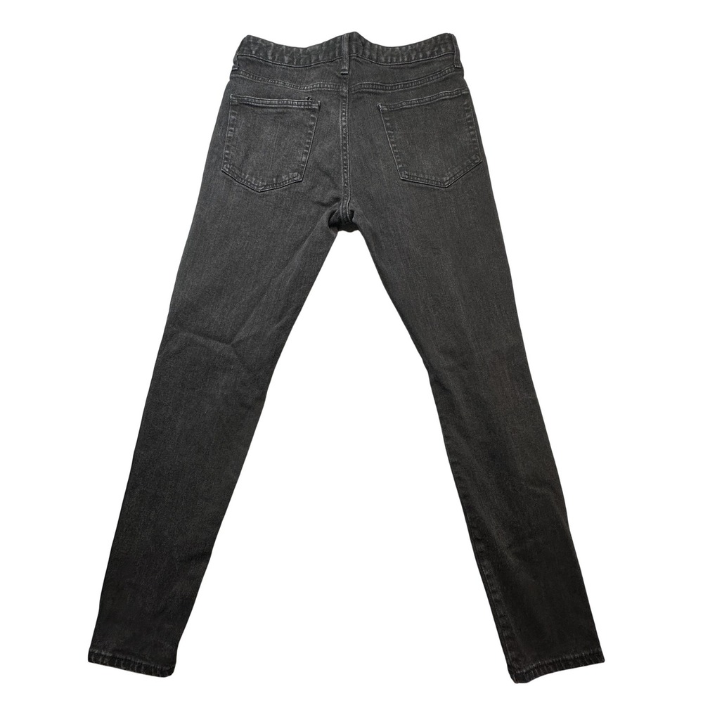 Forever 21 Jeans Mens 32x29 Black Skinny Fit Side Stripe Distressed Denim Ripped